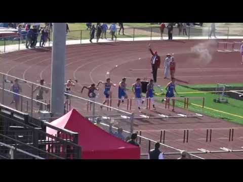 J Rubio   5/5/16 VarB 110m Hurdles (Lane 6) (1st Place) (14.75) Sunset Finals 4k
