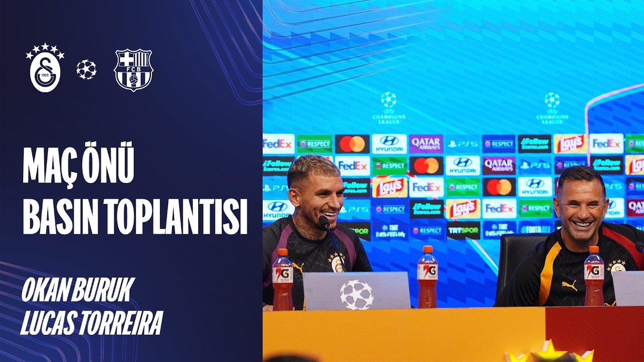 🔴 Teknik direktörümüz Okan Buruk ile Lucas Torreira’nın, FC Barcelona maçı öncesi basın toplantısı