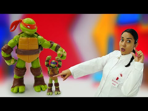 Spielzeug Video für Kinder. Doktor Aua und die Mutant Ninja Turtles.  Kindervideo auf Deutsch