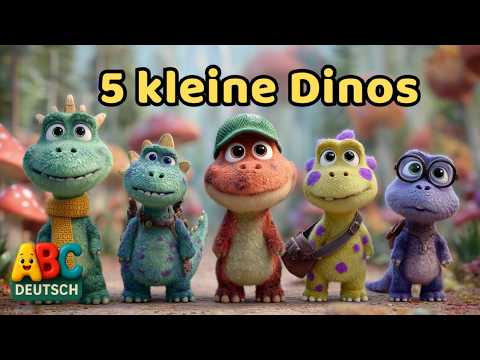 Fünf kleine Dinos 🦕 | Lustiges Dino-Lied für Kinder zum Mitsingen & Zählen