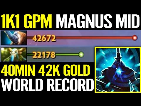 WTF 1k1 GPM MAGNUS Mid!? 100% NEW WORLD RECORD Battle Fury Carry Fast Farm Guide Dota 2 Pro Gameplay