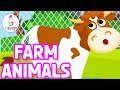 FARM ANIMAL Names And Sounds For KIDS Toddler English Learning Videos