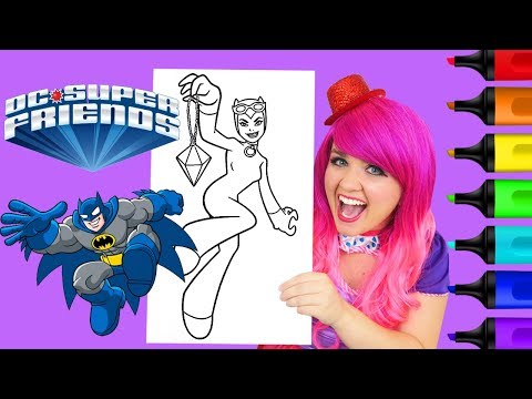 Coloring Catwoman DC Super Friends Coloring Book Page Colored Markers Prismacolor | KiMMi THE CLOWN