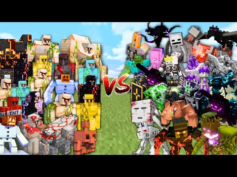 ALL GOLEMS vs OP BOSSES in Minecraft Mob Battle