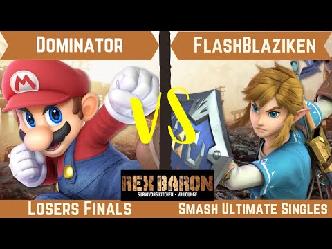 Rex Baron 12 Losers Finals - Dominator (Mario) Vs. FlashBlaziken (Link)