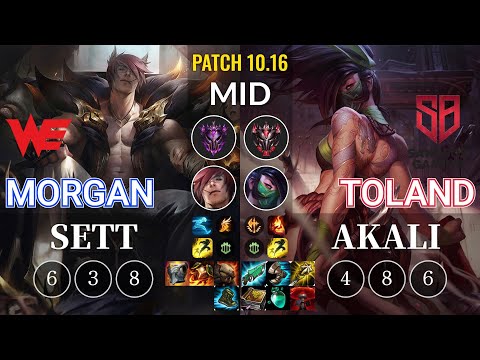 WE Morgan Sett vs SB TolanD Akali Mid - KR Patch 10.16