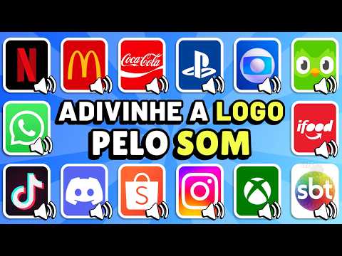 ADIVINHE a LOGO pelo SOM 🔥🔊 Netflix, Duolingo, McDonald's, TikTok | Quiz de Logos