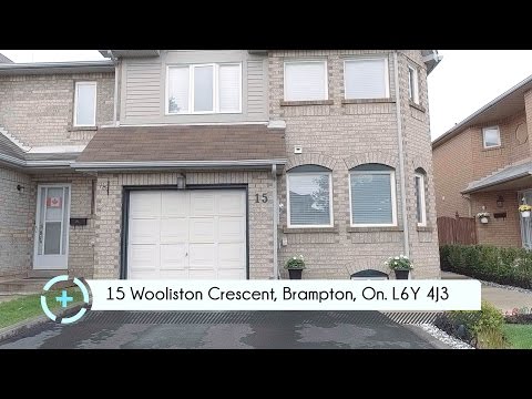 15 Wooliston Crescent, Brampton, On  L6Y 4J3