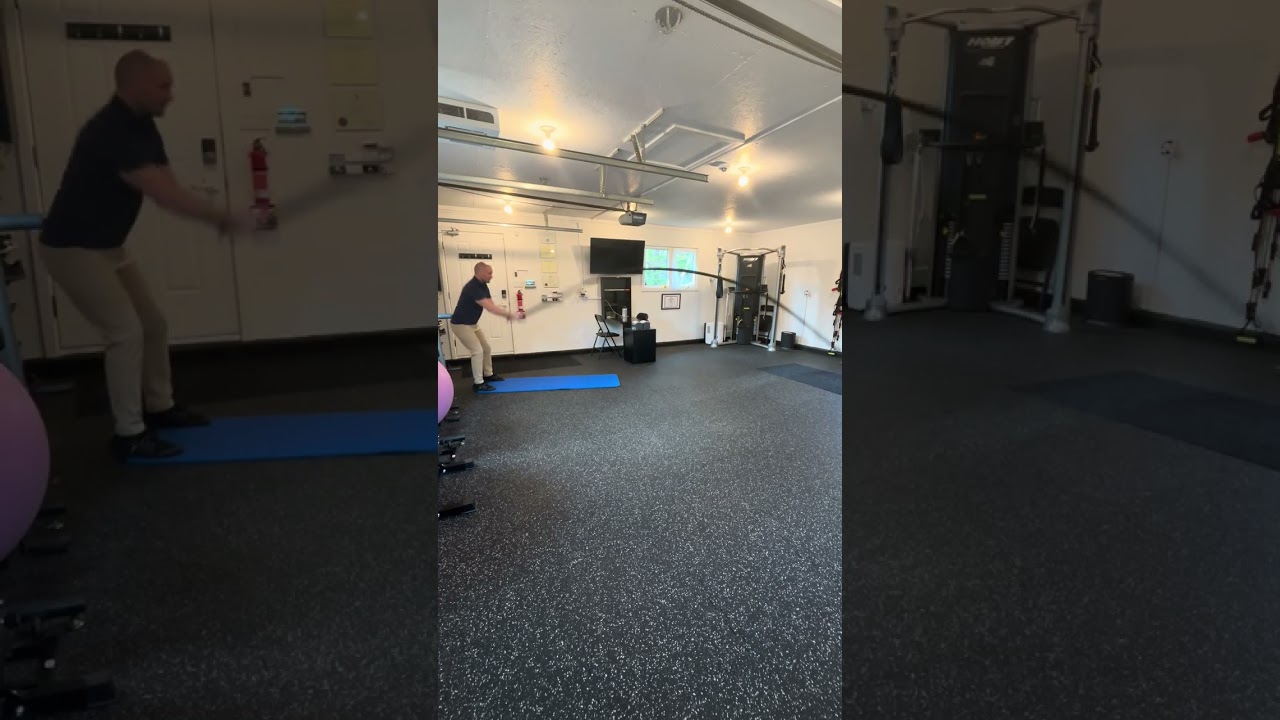 5. Standing Battle Rope Single Small Waves (Side View)