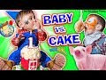 BABY vs CAKE! Shawn's 1st Birthday Party! Family Games & Activities w  FUNnel Vision + Presents
