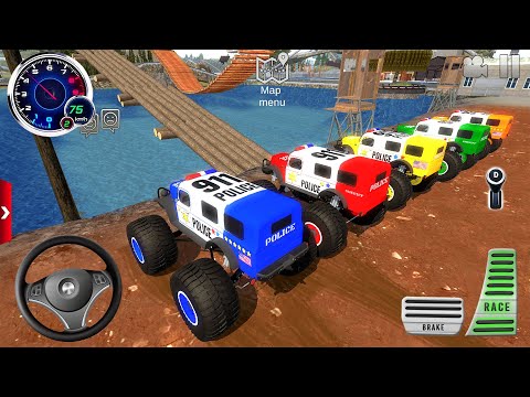 Impossible Monster Truck Racing Simulator 2025 - Police Car Stunt Driving 3D - Android Gameplay #1