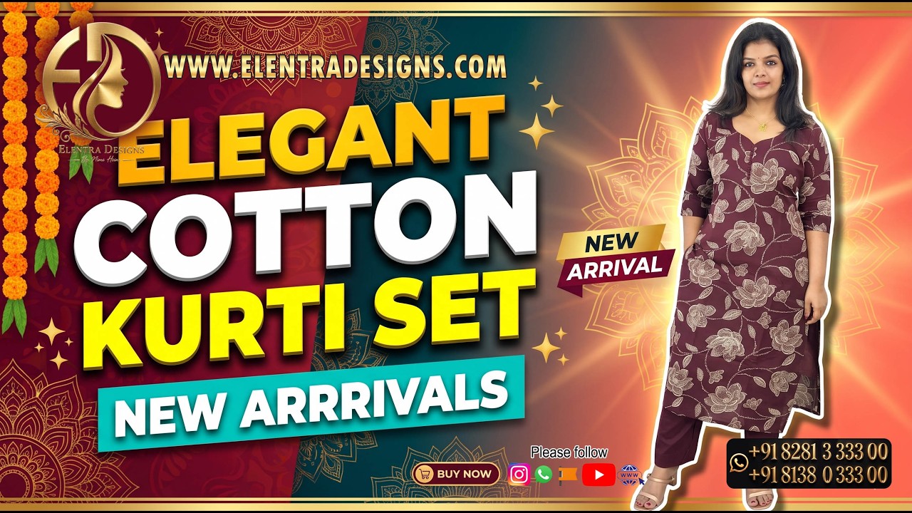 Elegant Cotton Kurti Set for Women | Daily & Occasion Wear | Elentra Designs #kurtiset #latest