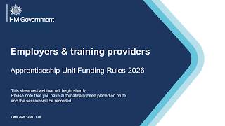 Apprenticeship unit funding rules 2026 to 2027
