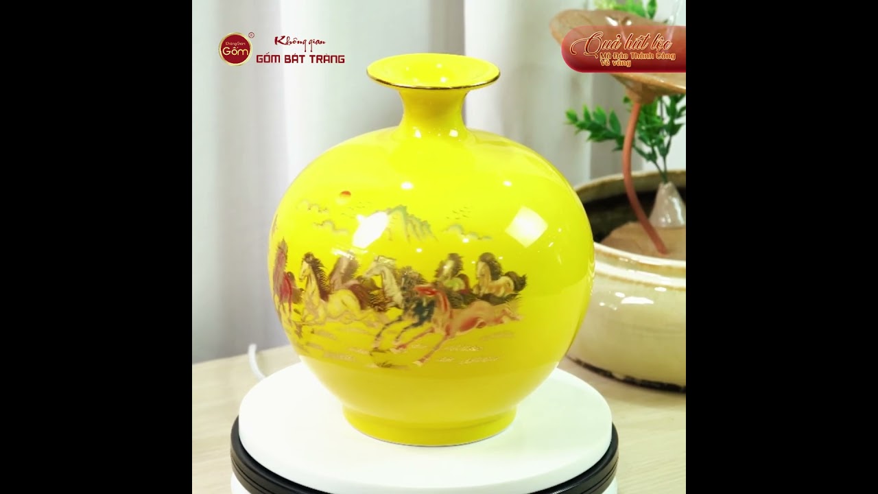 Quả Hút Lộc Men Màu Mã Đáo Thành Công Màu Vẽ Vàng