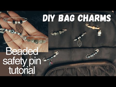 DIY beaded safety pin tutorial | Safety pin bag charms