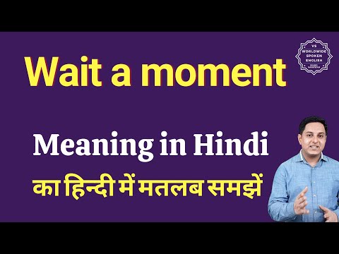 Wait a moment  meaning in Hindi | Wait a moment  ka matlab kya hota hai | Spoken English Class
