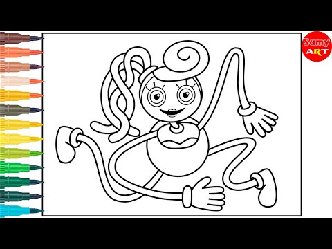 🎨 How to Color Mommy Long Legs 💖 | Poppy Playtime Watercolor Coloring Pages | Sumy Art