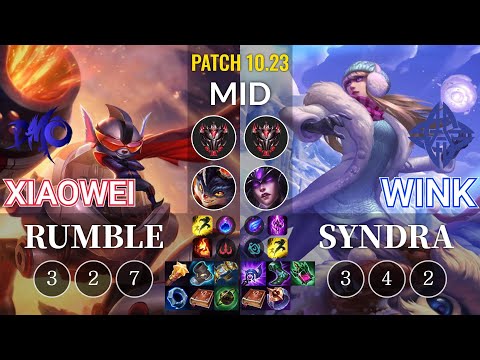 DMO Xiaowei Rumble vs ES Wink Syndra Mid - KR Patch 10.23