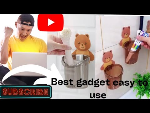 Ame Cute Bear Bathroom Shelf Free Punching Washstand Wall-mounted Toothpaste And Toothbrush#gadgets