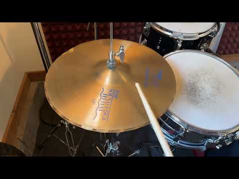 Used Paiste Formula 602 Blue Label Sound Edge 14" Hi Hats T-840g B-1000g w/ video demo of actual cymbal for sale image 3