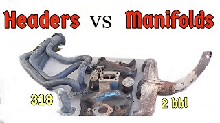 Do Headers Work on a stock 318 2bbl Small Block Mopar   #nonamenationals
