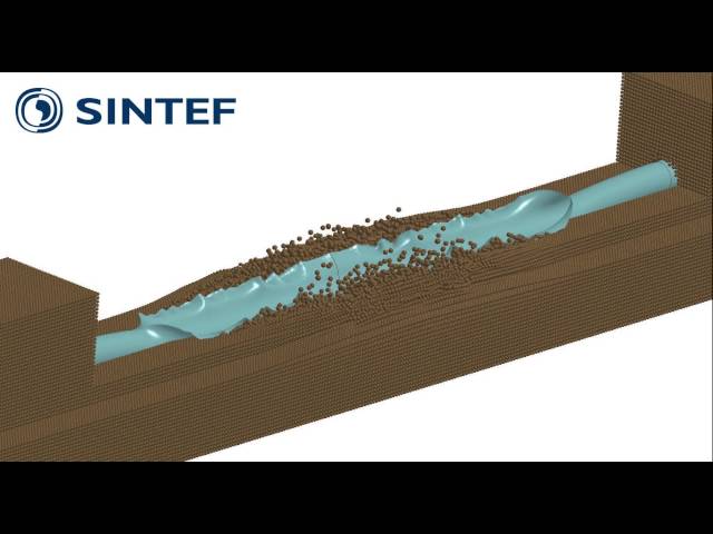 Visualization of a simulated running ductile fracture in a CO2 pipeline, performed by SINTEF in the BIGCCS International CCS Research Centre. In this case, the combination of pipeline and fluid properties causes a running ductile fracture.  Se visualisation where the combination of pipeline and fluid properties causes the fracture to arrest early https://youtu.be/S_bxJhbzTTU. Video by SINTEF (Eskil Aursand, Stephane Dumoulin, Morten Hammer, Svend Tollak Munkejord, Håkon Ottar Nordhagen). More: http://blog.sintefenergy.com/ccs/simulating-running-ductile-fracture-in-co2-pipelines/