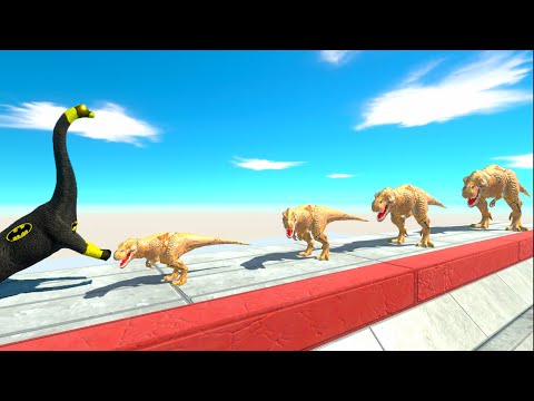 BATTLE 4 SIZE of RUSTY T-REX - Animal Revolt Battle Simulator