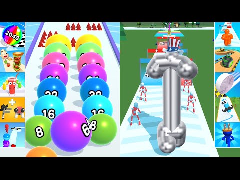 ✅ Satisfying Mobile Games - Ball Run 2048 vs Tall Man Run - Gameplay Walkthrough