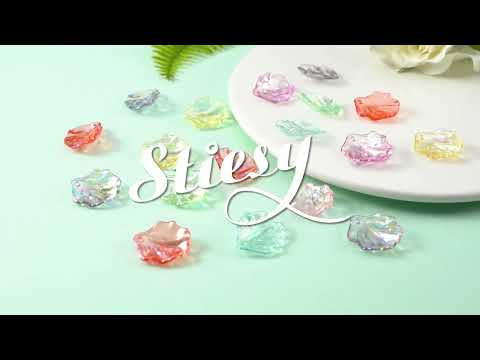 Transparent Acrylic Pendants, AB Color, Leaf(TACR-CJ0001-10)#pandahall #diy #pendant #acrylic #charm