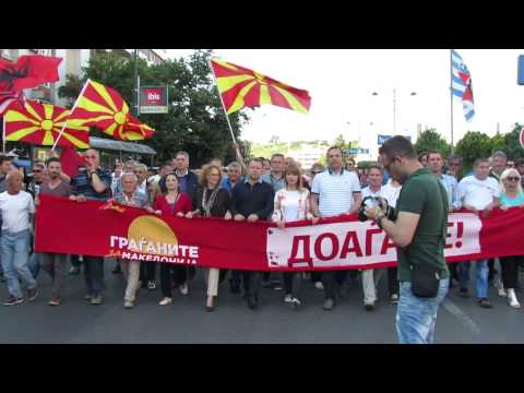 SDSM Protests in Skopje against project "Skopje2014"