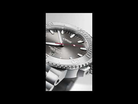 Oris Aquis 01-733-7730-4153-07-8-24-05PEB Date Relief Grey Dial Stainless Steel Strap-1