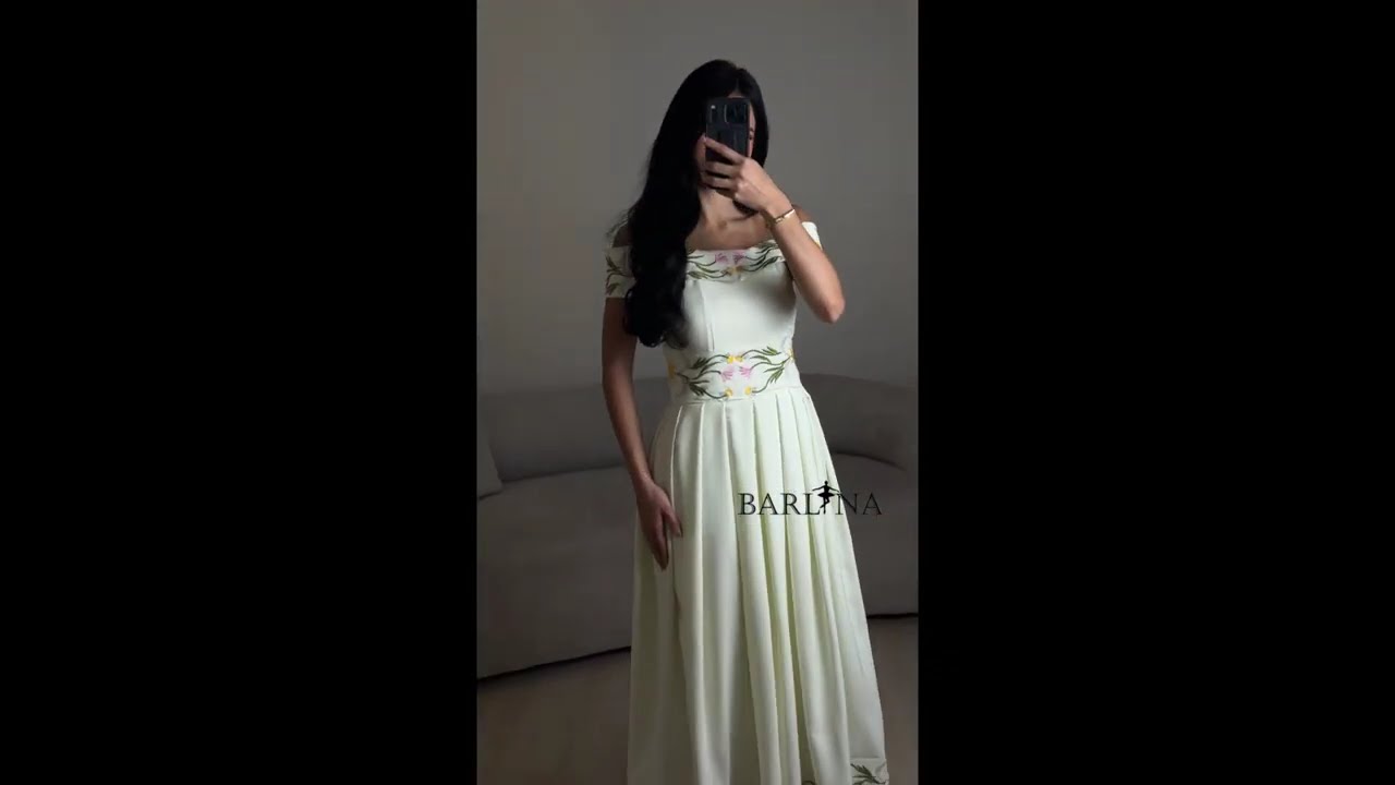 فستان سكري اوف شولدر منقوش - 3XL