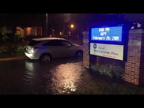 Strong storms flood roads in West University
