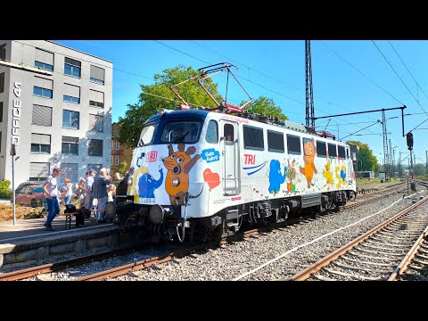 Märklintage 2025 - die "Sendung mit der Maus" Lok in Göppingen am Bahnhof zu Gast