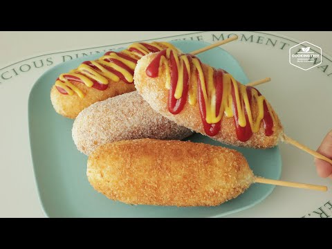 간단한 재료로 감자 핫도그 만들기 : Make it simple! Potato Corn Dog * Korean Hot Dog Recipe | Cooking tree