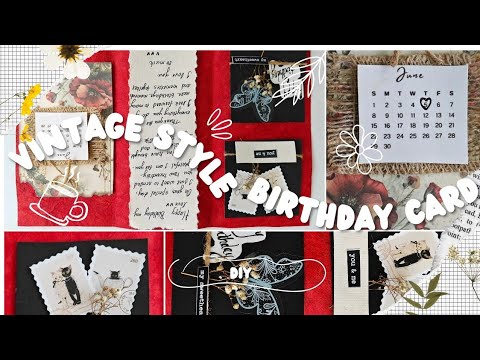 DIY Birthday Card Idea | Vintage Style birthday card making | DIY Aesthetic card idea 💌