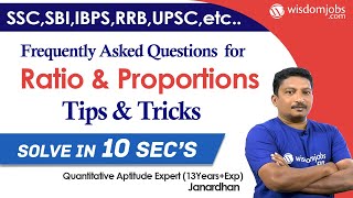 Ratio and Proportion Tips and Tricks | Aptitude Made Easy | Banks, SSC-CGL, RRB @Wisdom jobs