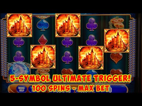 ULTRA RARE 5 SYMBOL JACKPOT TRIGGER on Mystical Unicorn Slot Machine!  WMS Classic MAX BET Live Play