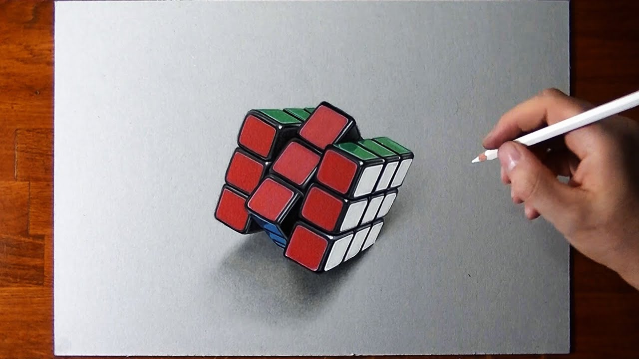 Rubik's cube - Drawing tutorial by Marcello Barenghi - video 2