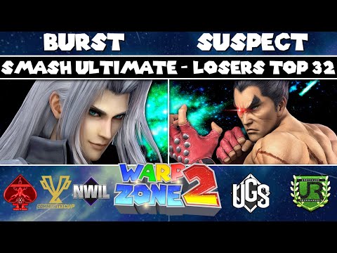 Warp Zone 2 Losers Top 32 - Burst (Sephiroth) vs Suspect (Kazuya, Sonic) - Smash Ultimate