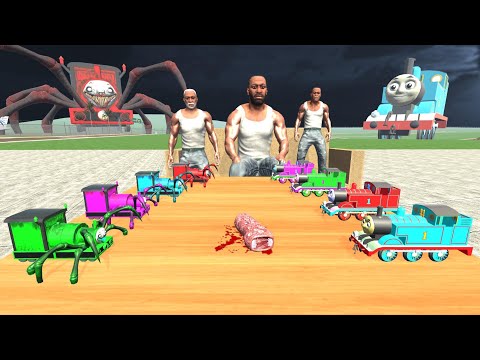 Tiny Colorful Thomas Train vs Tiny Choo Choo Charles & Franklin In Indian Bike Driving 3d