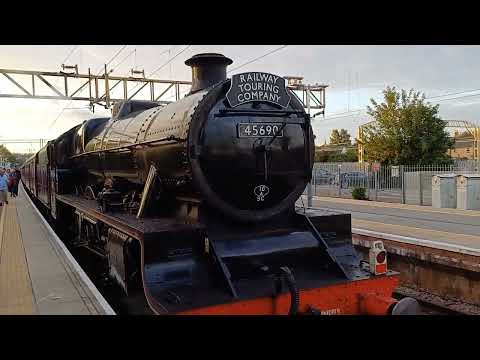 47802 and 45690 Leander arrive at Shoeburyness with the ECS for The Thames Avon Express - 23/08/2023