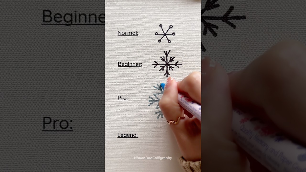 Draw Snowflakes Tutorial ❄️ #shorts #nhuandaocalligraphy #snowflakes