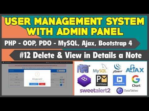 12 User Management System With Admin Panel | Delete View in Details a Note of Logged In User