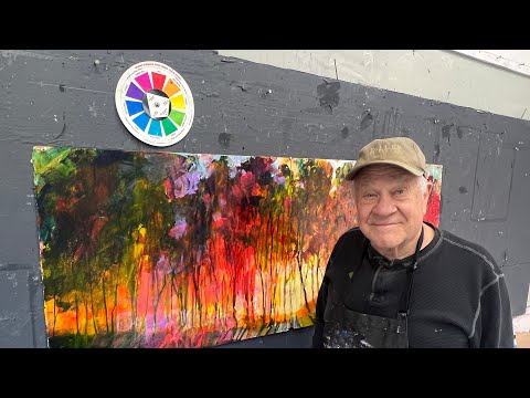 BobBlast 459 - "Revisiting & Finishing An Earlier Drip Tree Painting"