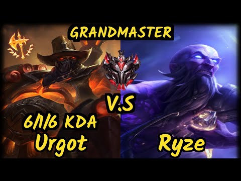 PNGS Baca (URGOT) vs RYZE - 6/1/6 KDA MID GAMEPLAY - EUW Ranked GRANDMASTER