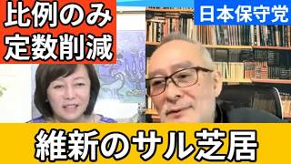 【日本保守党】比例のみ定数削減は維新のサル芝居
