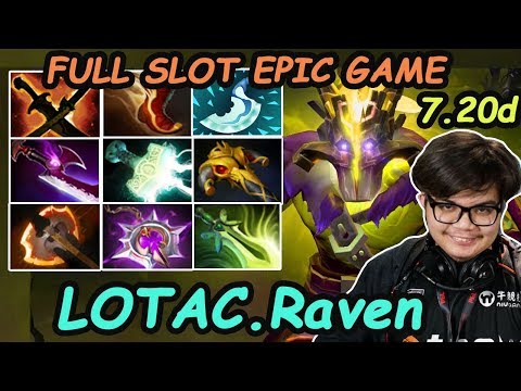 LOTAC Raven - [Juggernaut] SAFELANE EPIC HARD GAME  FULL SLOT BUILD | Dota2 7.20d Rank