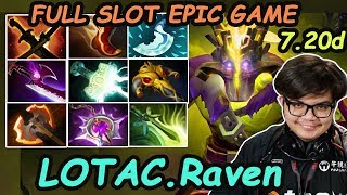 LOTAC Raven - [Juggernaut] SAFELANE EPIC HARD GAME  FULL SLOT BUILD | Dota2 7.20d Rank