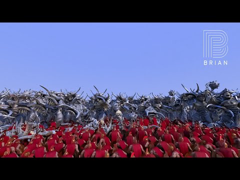 16.000 Spartans vs 10.000 Giant Ogres- Ultimate Epic Battle Simulator 2- UEBS 2